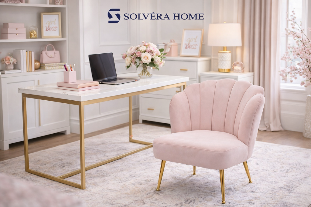 B8220 Blush Velvet Accent Chair