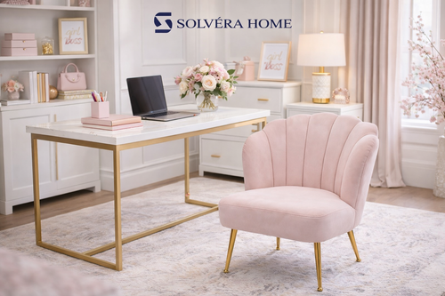 B8220 Blush Velvet Accent Chair