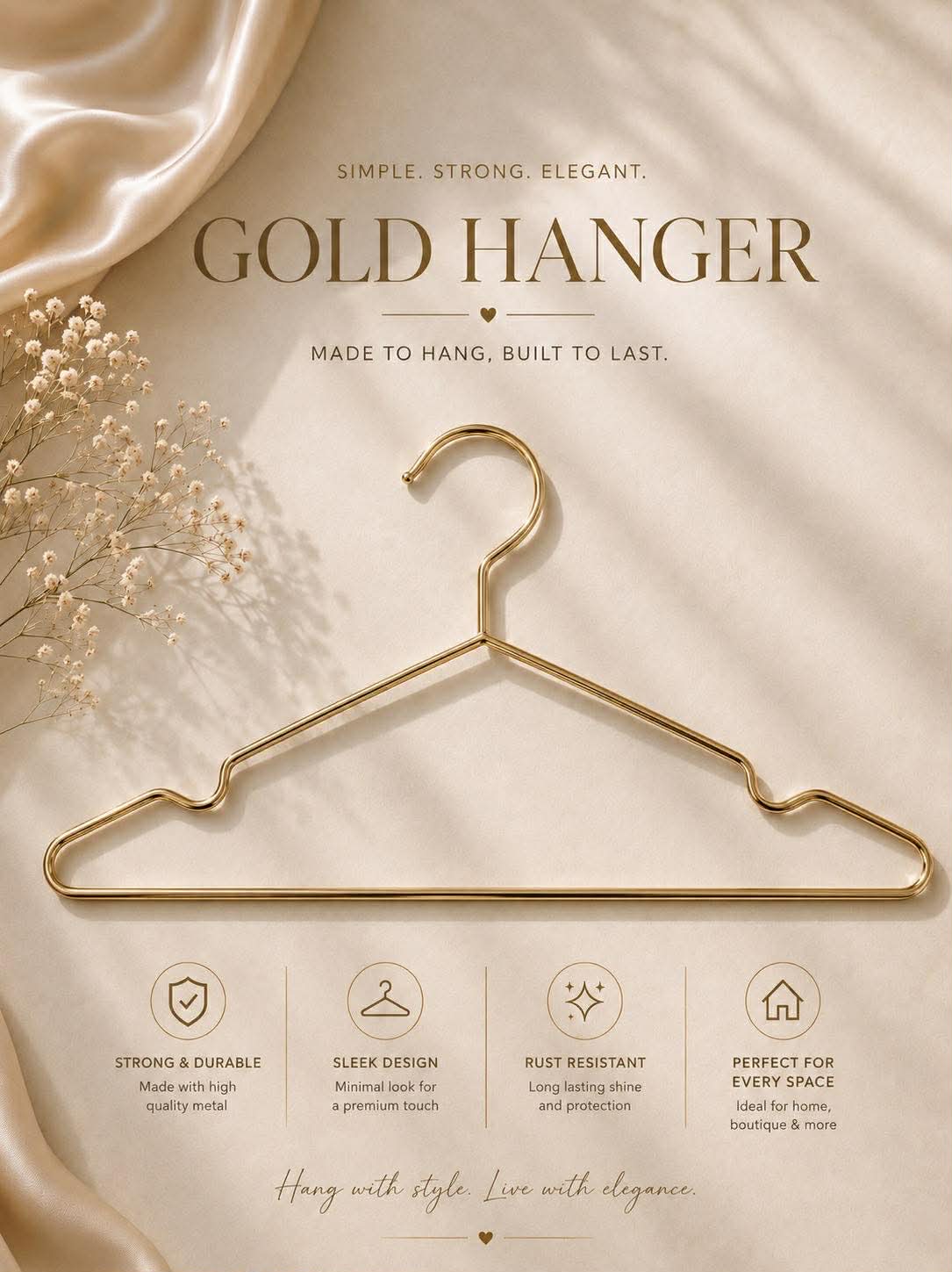 Luxury Gold Kid's Clothes Hanger