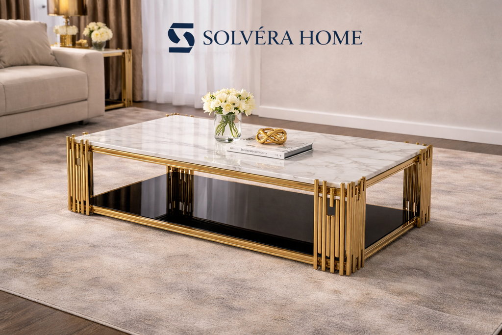 C18 Luxe Marble Coffee Table Gold
