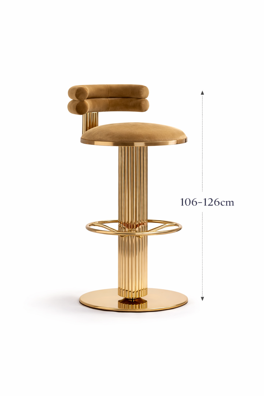 BAR CHAIR B26 Gold Stainless Steel | High Quality Velvet