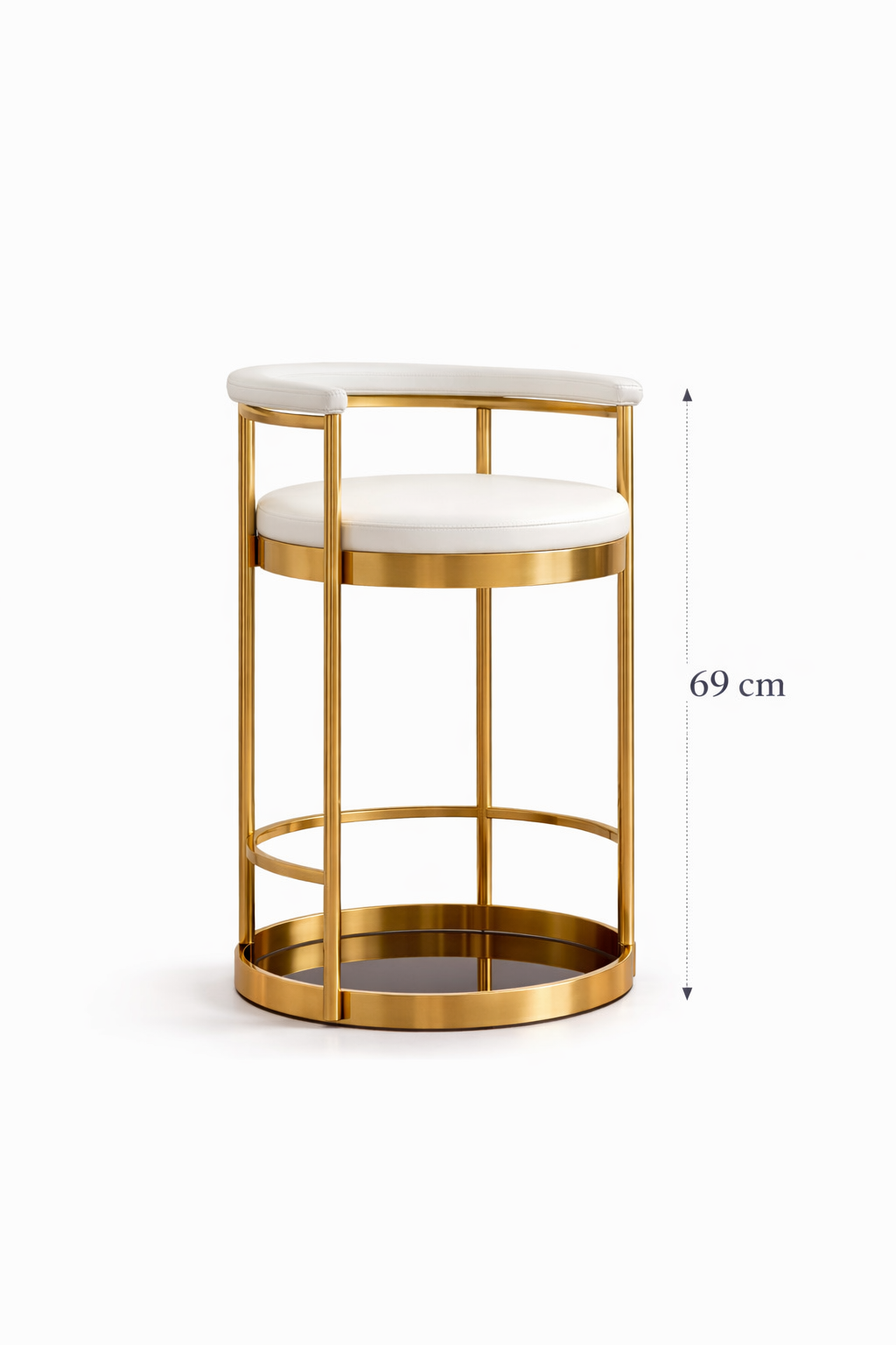 BAR CHAIR 483  Gold Stainless Steel | Synthetic Leather