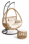 Riviera Rattan Swing Chair with Stool