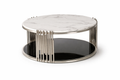 C18 Luxe Round Marble Coffee Table Silver