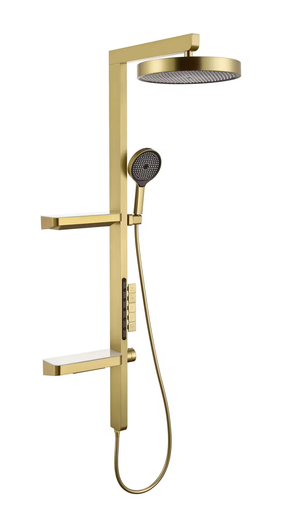 Luxury Brush Gold Bathroom Piano Key Shower Set